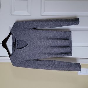 Grey, metallic thread sweater